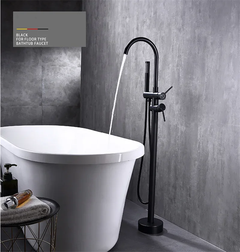 Description Picture 6 of itemBathtub Faucet + Handheld Shower Free Standing Rose Gold BathTub Mixer Taps Floor or Wall Mounted Bathtub Mixer