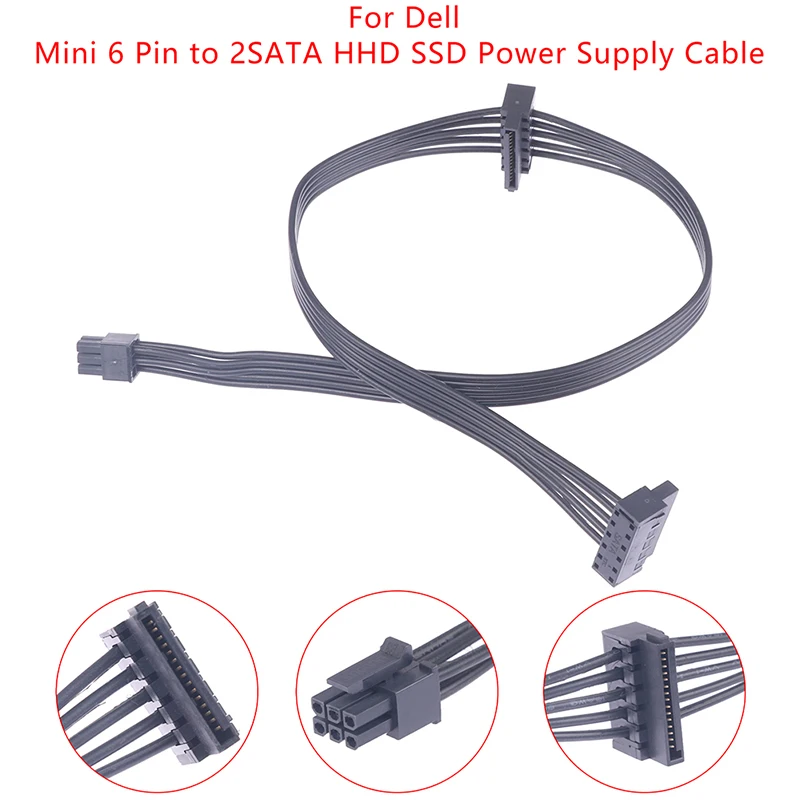 

1 шт. прочный кабель для жесткого диска Mini 6 Pin To 2 SATA, кабель питания для SSD, кабель питания для оптического привода, шнур питания для интерфейса материнской платы Dell