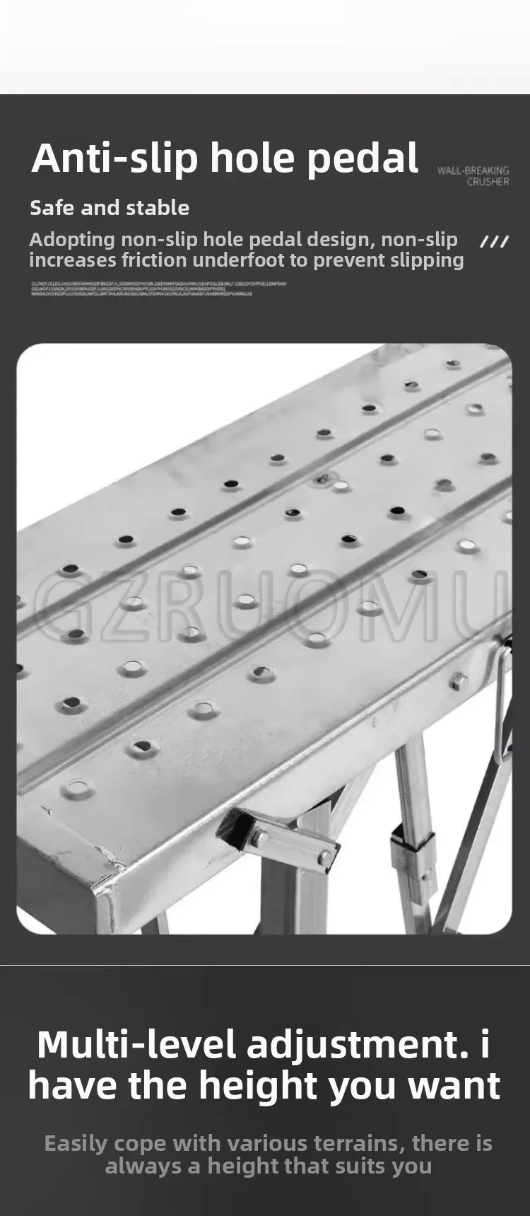 Folding Stool Lift Thickened Decoration Stool Double Support Indoor Putty Scaffo