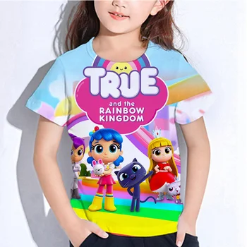 Girls True and the Rainbow Kingdom Cosplay Pattern Tshirts Child Fun Game Short Sleeve Cartoon 3D Print T-shirt Teen Tshirt Y2k