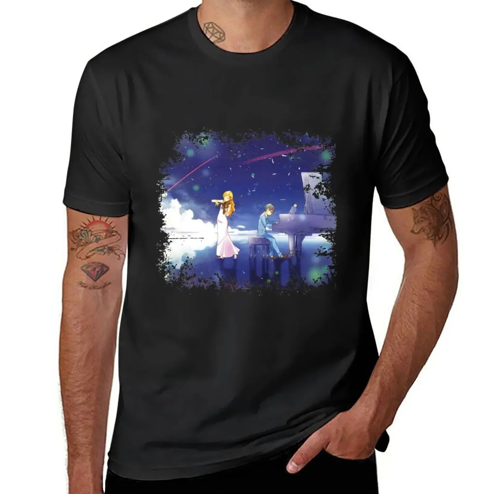 

Shigatsu wa Kimi no Uso T-Shirt customizeds oversized t shirts for men cotton