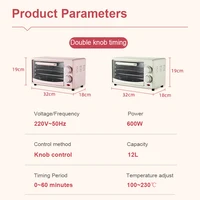 12L Electric Oven Multifunctional Mini-oven Roaster Household Intelligent Pizza Barbecue Bread Baking Toaster Breakfast Machine 2