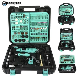 110V 220V Power Tool Electric Mini Drill Combo Kit Hand Drill Grinder Engraver Polisher Mini Rotary Tool Dremel Accessories Set