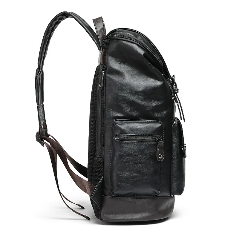 negro de hombres moda Mochila de gran capacidad impermeable Mochila PU  Bolso para hombres con de mujeres diariamente desplazamiento , ocio , con  excursión, Moda de Mujer