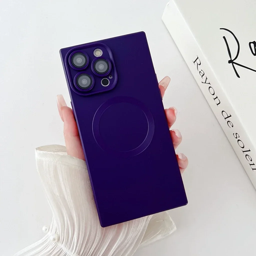 البساطة بلون المغناطيسي شحن لاسلكي سلسلة مستطيل غط...