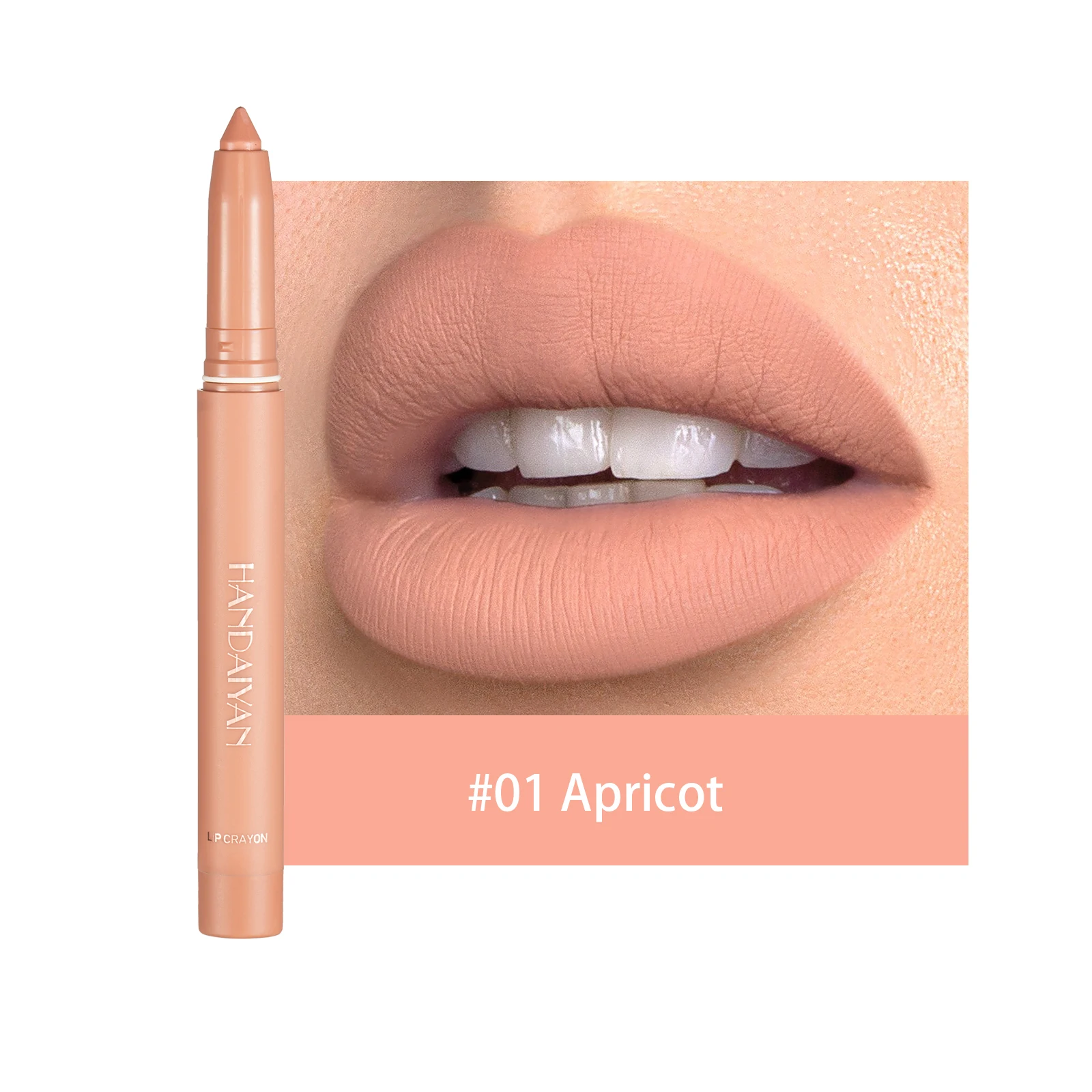 HANDAIYAN fadeless non staining cup matte lipstick pen lip rotatable lipliner with pencil sharpener
