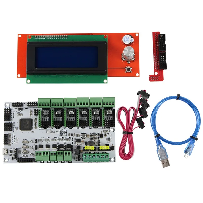 Upgraded 32-bit RUMBA32 Motherboard Compatible with Marlin 2.0 with 2004LCD LCD Display Kit