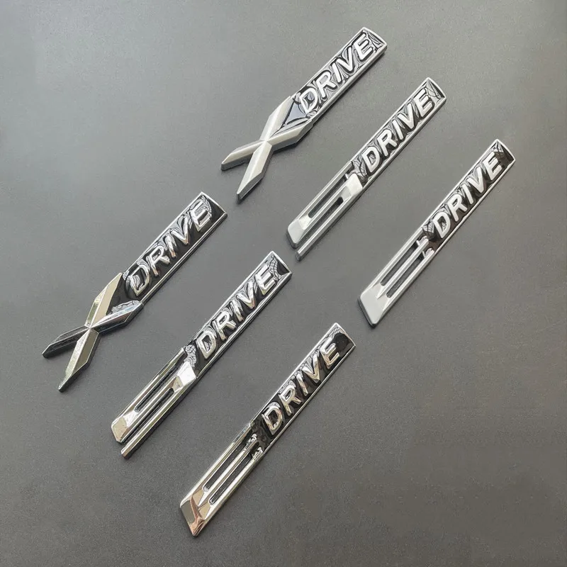 3D 금속 Xdrive Sdrive Edrive 자동차 후면 트렁크 엠블럼 배지 사이드 펜더 스티커, BMW E46 E39 E60 E90 F10 F30 E36 X1 X3 X6 X5 X7