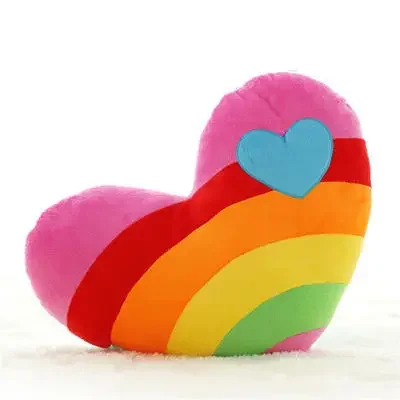 Creative Rainbow Loving Heart Cushion Sofa Pillow Cloud Heart-shaped Couple Fluffy Cushion Soft Plush Pillow Smooth Fabric 3