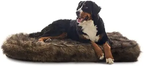 

Faux Fur Dog Bed，5-inch Thick Grade Ultra Soft Orthopedic Memory Foam Dog Bed with Faux Fur Cover, Plush Pup Rug with Removabl