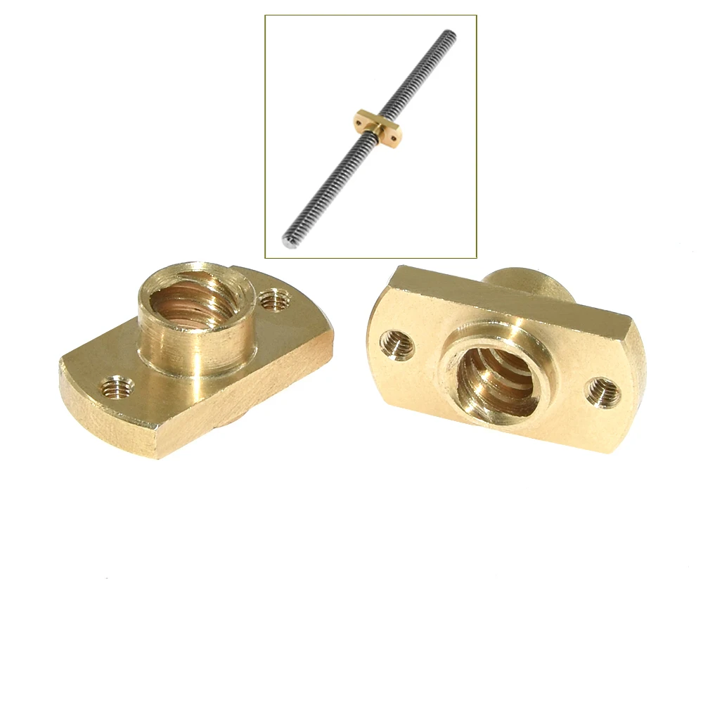 

T8 lead screw nut Pitch 2mm Lead 8mm Brass T8 x 8mm Flange Lead Screw Nut for CNC Parts Ender 3 CR-10 3D Printer Accessories