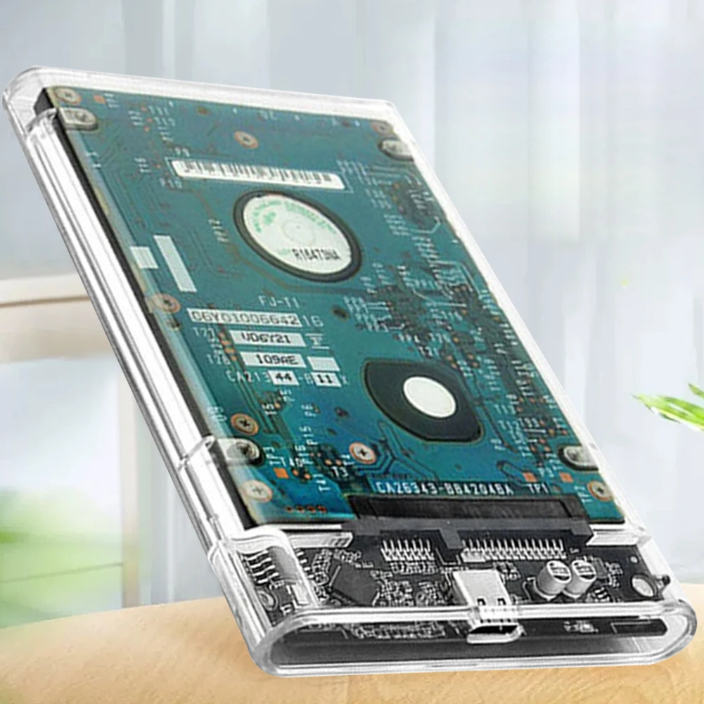 USB-C to C USB-A to C 케이블 포함 모바일 하드 드라이브 케이스, 2.5 인치 SATA HDD SSD 인클로저, 맥북 노트북 PC용, 5Gbps