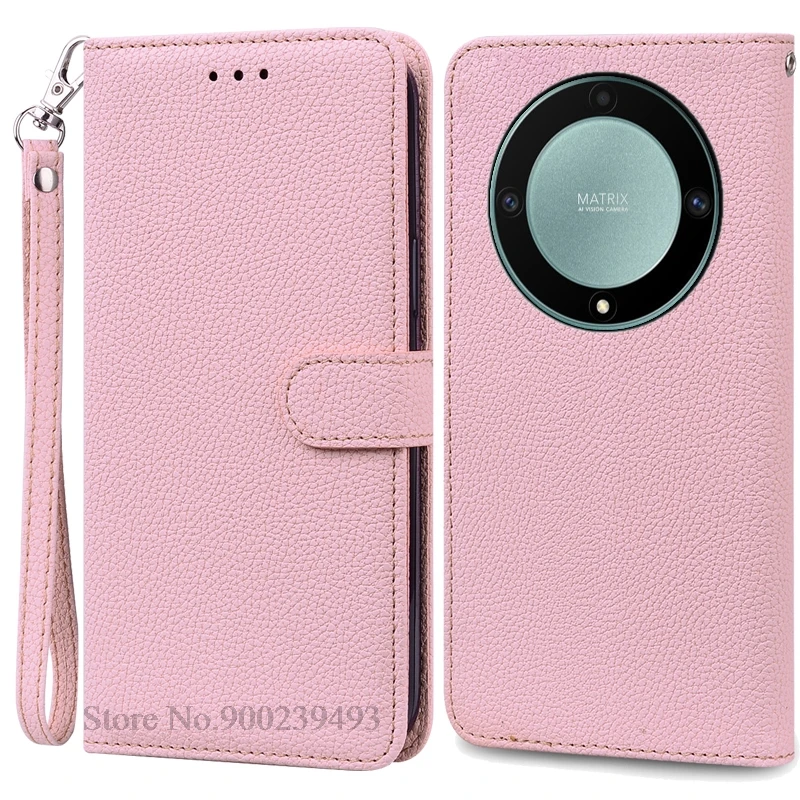 Luxury Leather Flip Wallet Cover for Honor X9A 5G - Premium Silicone Protection