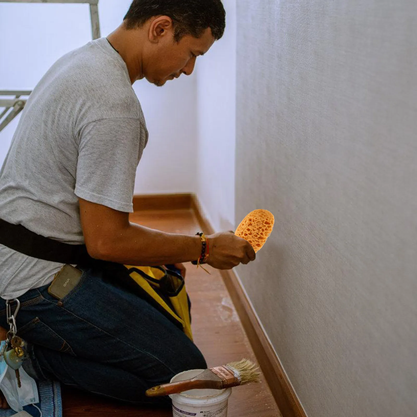 2개입 텍스처 스펀지 벽 수리용 소프트 드라이월 패치 스펀지 천장 텍스처 도구 페인팅 스펀지 데코레이션용