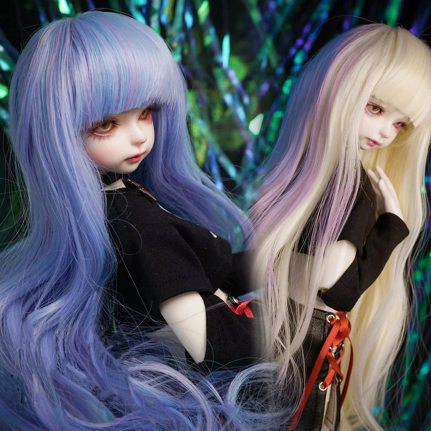 

Парики для куклы 1/3 BJD, длинные кудрявые волосы, высокотемпературные шелковые кукольные челки sd, парик, 1 шт.