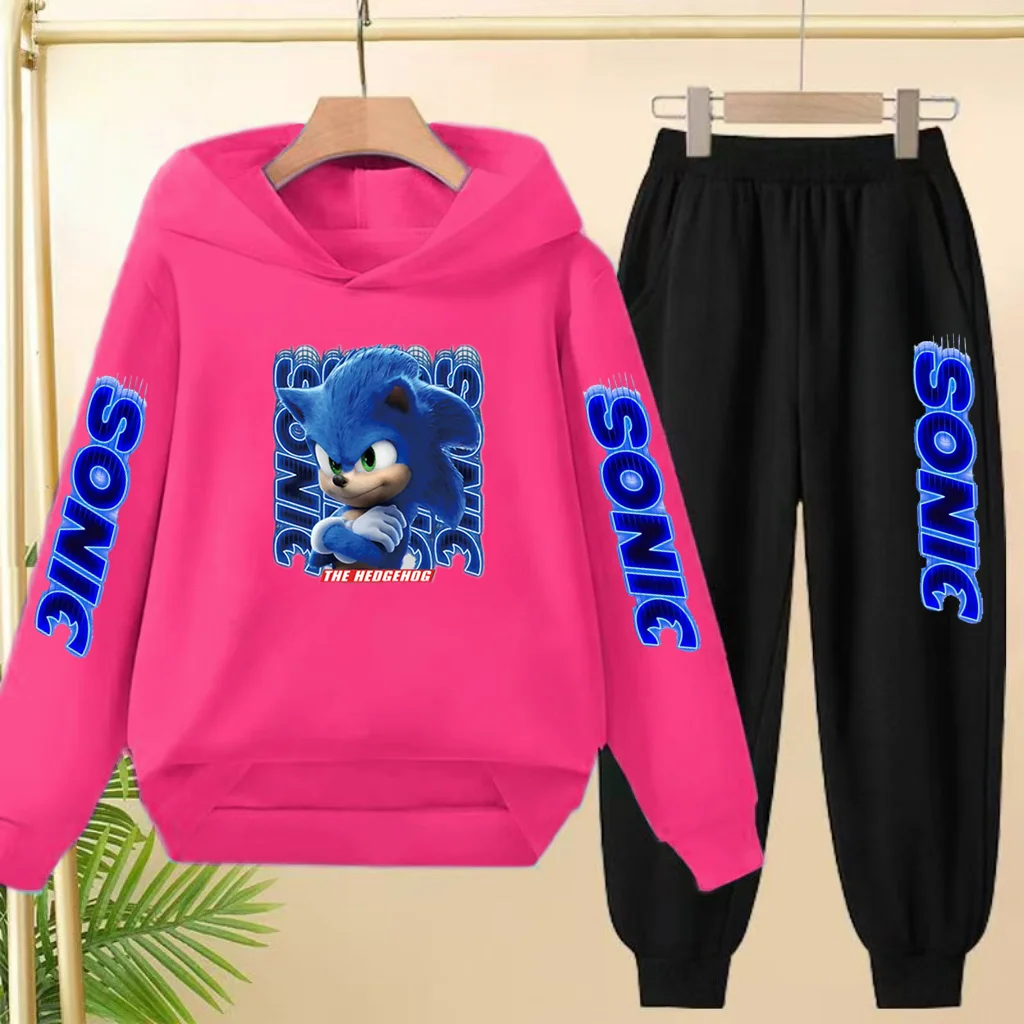 Jungen- und Mädchen-Sportbekleidung, lange Hemden mit Kapuze, modische Sportbekleidung, neue Herbstmode, lange Hosen, Thermohosen, 3–13 Kinder – Detail 12