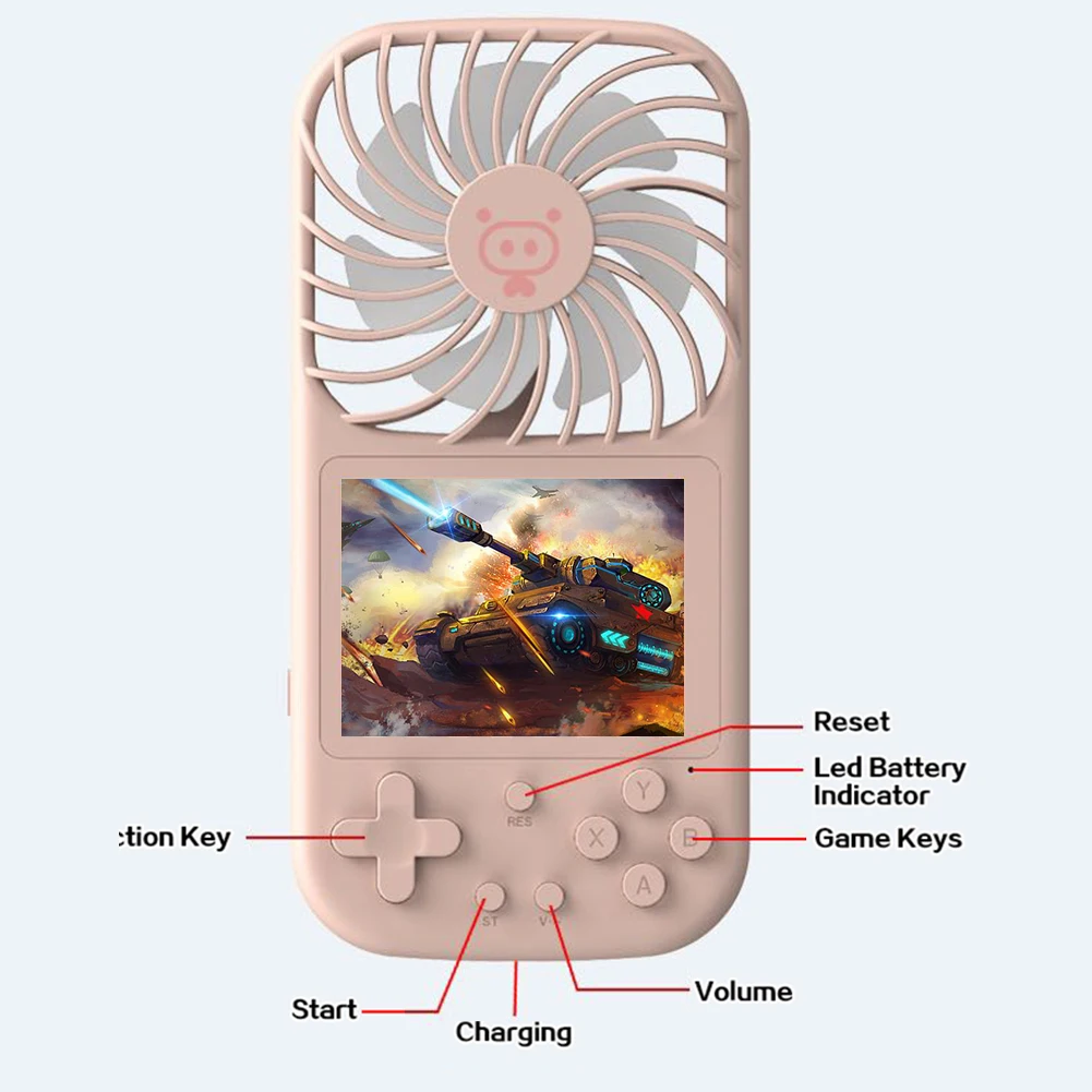 2021 Portable Handheld Mini Handheld Adjustable Fan Games Console Fan 3 Modes Adjustable 2500mAh Portable Cooler
