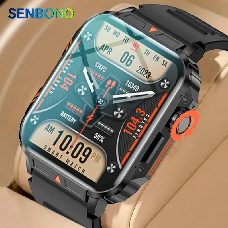 SENBONO Outdoor Military Smart Watch Men Bluetooth Call