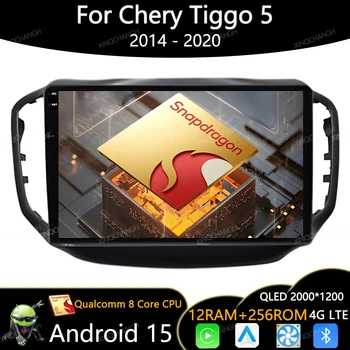 Android 15 Autoradio Per Chery Tiggo 5 2014 - 2020 Unità Principale QLED 4G WIFI GPS Carplay Navigazione Automatica 2DIN Qualcomm BT Unità QLED