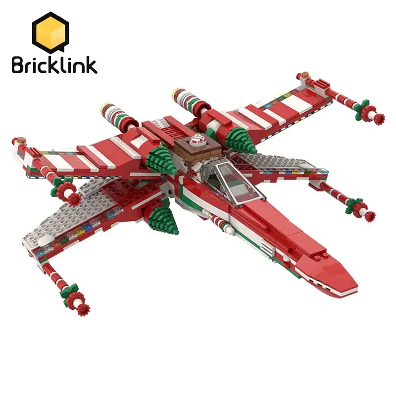 Bricklink Ideas Space Wars Spaceship Wings Fighter Christmas Version 4002019 Aircraft Building Blocks Toys For Children Gift