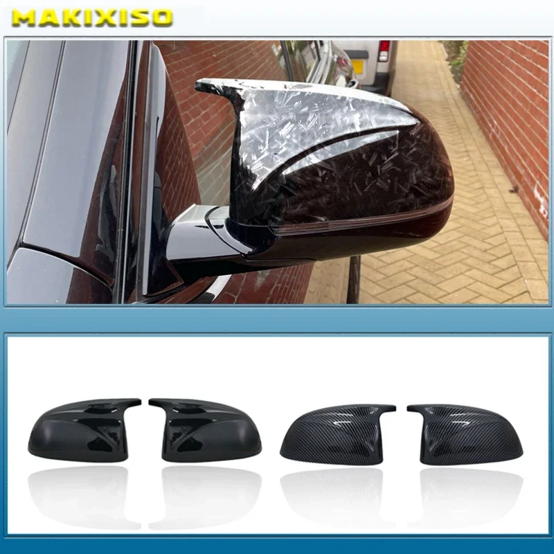 

High Quality Carbon Fiber Look Black Side Mirror Covers M Style Replacement for BMW X3 G01 X4 G02 X5 G05 2018 2019 2020 2021