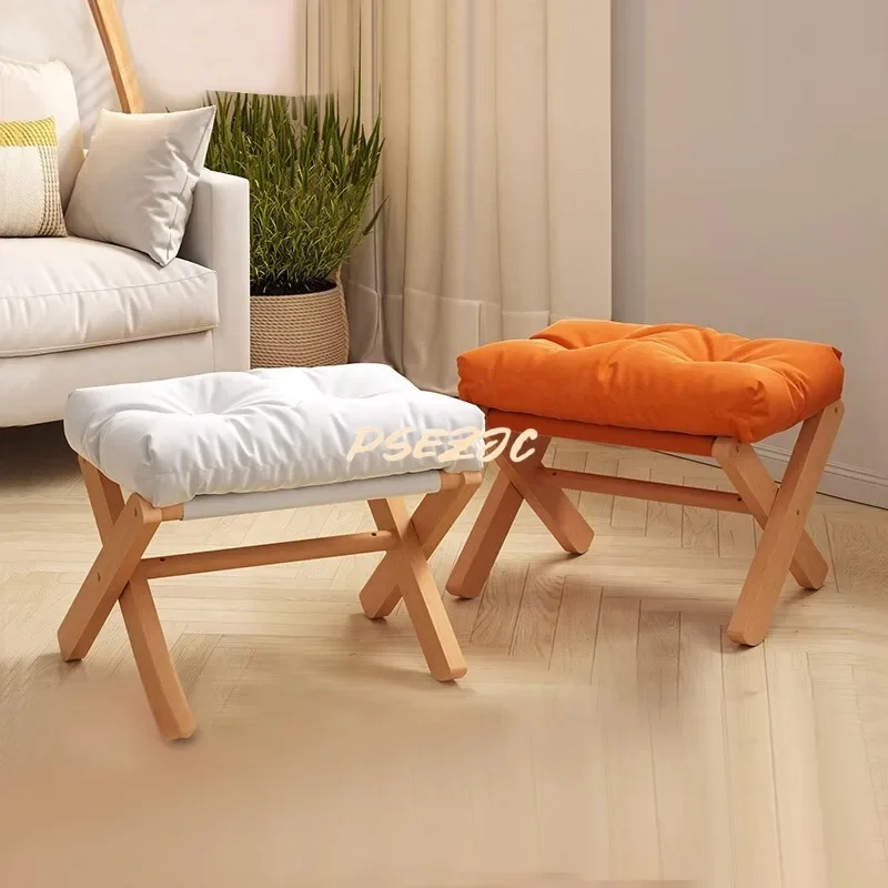 Home Living Room Sofa Simple and Multifunctional Portable Folding Footrest Stool Shoe Changing Stool folding stool adjustable footrest