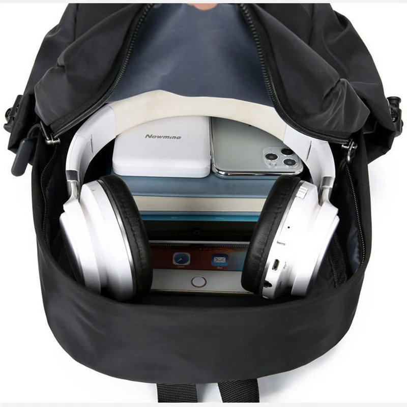 Men's Backpack Fashion Small Black Shoulder School Bag for Man 2024 Canvas Designer Waterproof Sports Travel Male Backpacks - 6