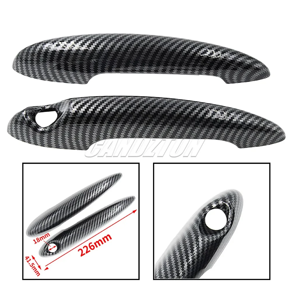 BMW MINI R50 R52 R53 R55 R56 R57 R58 R59 신형 1쌍 도어 핸들 블랙 또는 카본 파이버 커버 간편 설치 자동차 액세서리