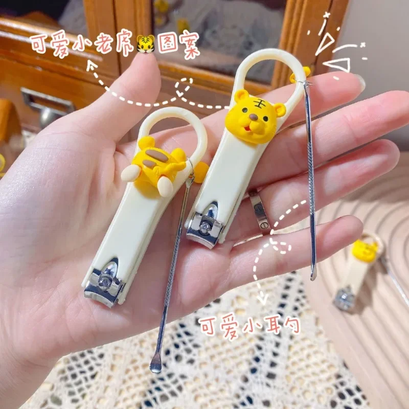 Mini Cute Tiger Nail Clipper Cutter Ear Spoon Household Baby Nail Trimmer Folding Pliers Knife Nails Care Manicure Tool