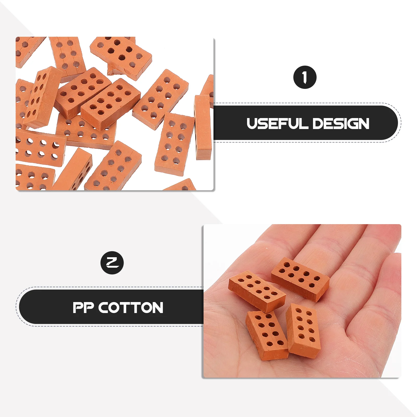50 Pcs Miniature Bricks Building Model Kits Mini Bricks Sets Cement Blocks Diy Craft Projects Plant Shelves Outdoor Furniture