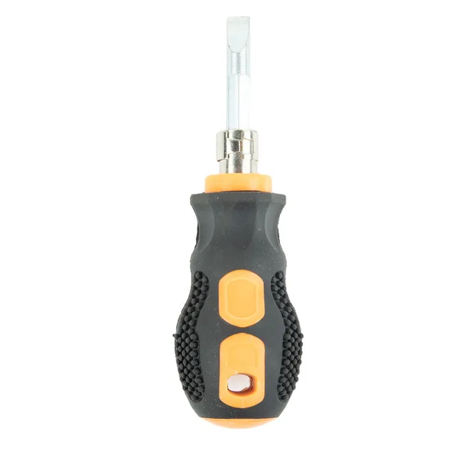 1pc Set di cacciaviti a manico corto Incapsulamento portatile/Maniglie di ravanello di cristallo Cacciaviti a croce piatti per strumenti di riparazione 6