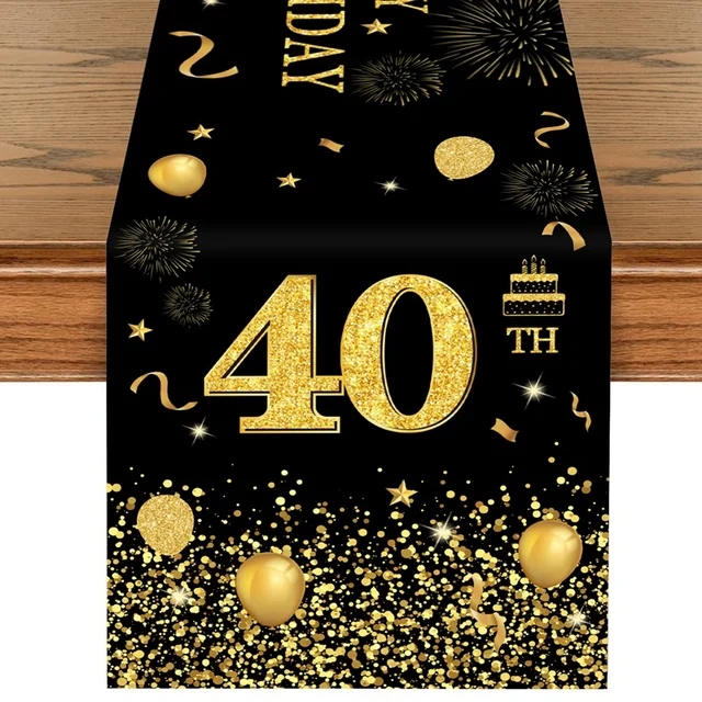 Runner Tavolo Happy Birthday - Decorazione Feste, 40x140cm, Poliestere - Foto 10