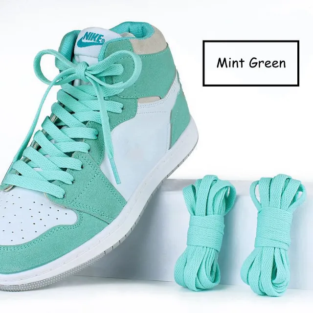 36Colors Flats Shoelaces For Air Force Tennis Shoe Laces Sneaker White Black Canvas Men Women Shoelace Basketball Shoes Strings Tiffany green