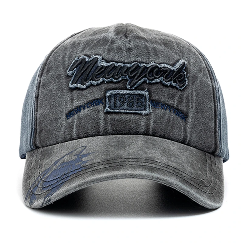 New Unisex Washed Cotton Cap Letter Embroidery Vintage Baseball Cap Men Women Adjustable Casual Outdoor Streetwear Hat