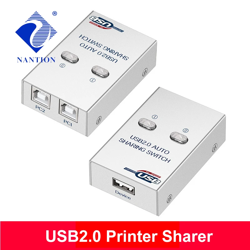 USB Auto Switch 2 Ports usb Converter Splitter for 2 PC Share USB Peripherals Printer Office Home usb2.0 hub
