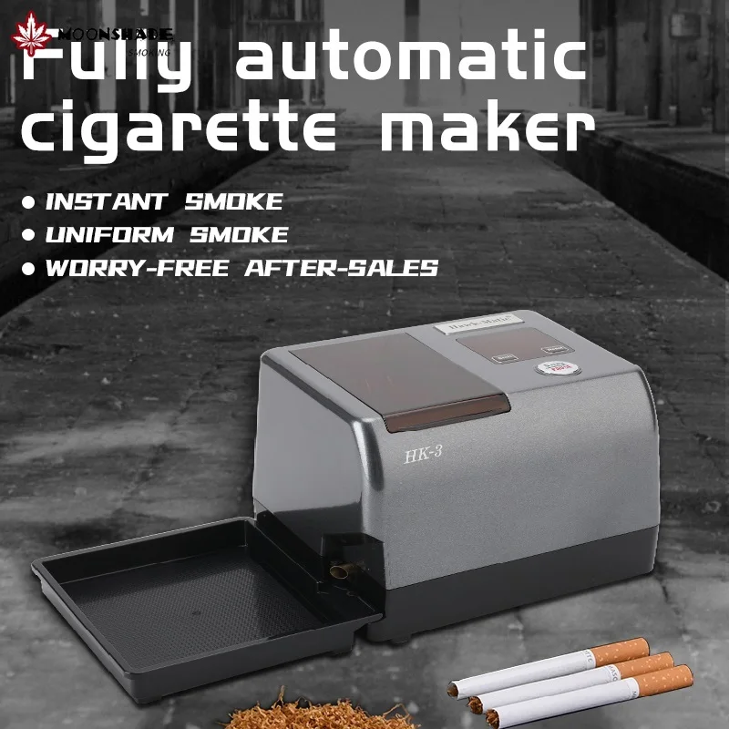 

MOONSHADE Top Grade HK-3 Fully 6.5mm Automatic Cigarette Maker Electric Rolling Machine Tobacco Injector for 8mm Tobacco Tube