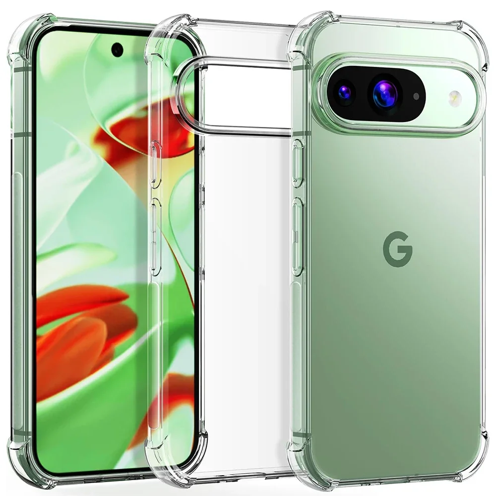Shockproof Silicone Phone Case with Transparent Soft TPU Back Cover