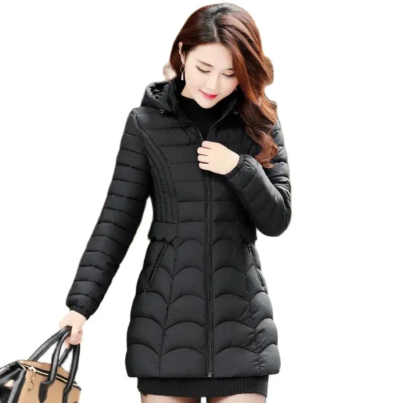 Padded Jacket Womens Mid-length Down Padded Jacket Winter Slim Coat Middle-aged And Elderly Autumn And Winter Loose Jacket Women