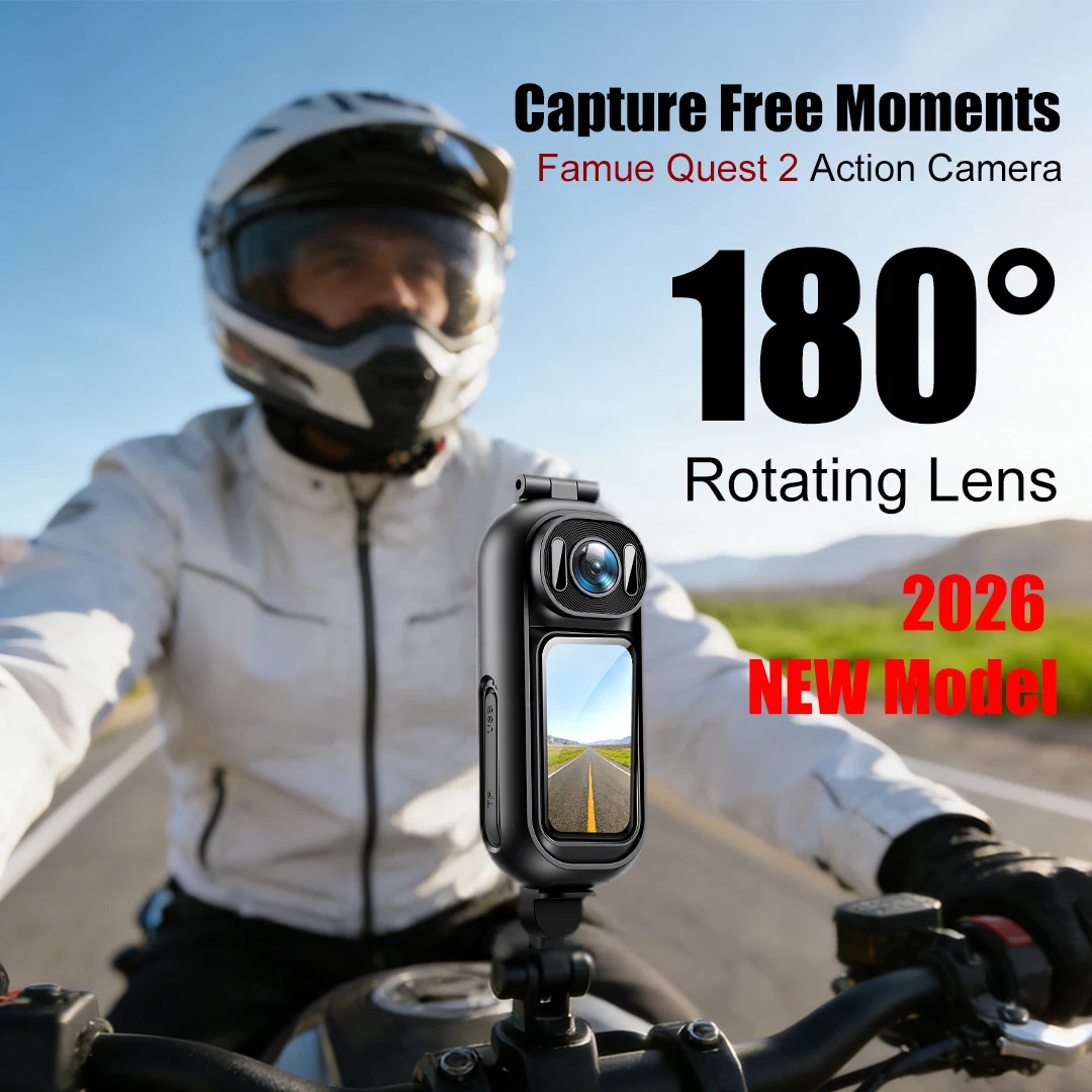 Famue Quest2 2.7K Action Camera 180° Rotatable Lens Night Vision EIS Anti-Shake Magnetic Mount WiFi Vlog Sports Cam 1 Famue Quest2 2.7K Action Camera 180° Rotatable Lens Night Vision EIS Anti-Shake Magnetic Mount WiFi Vlog Sports Cam 1