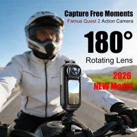 Famue Quest2 2.7K Action Camera 180° Rotatable Lens Night Vision EIS Anti-Shake Magnetic Mount WiFi Vlog Sports Cam 1