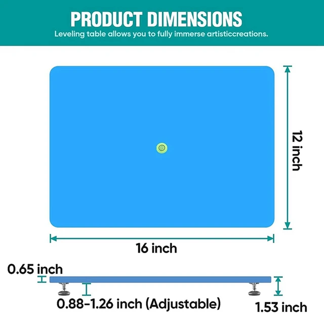 Leveling Table For Epoxy Resin, 16Inch X 12Inch Adjustable Self Leveling  Epoxy Resin Table, Resin Supplies Replacement White