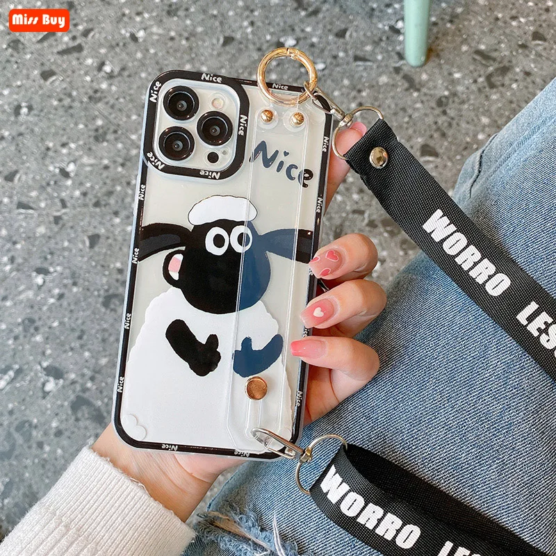 

Little Goat Transparent Clear Lanyard Crossbody Wristband Case for OPPO Realme V15 V25 5G GT 5G R11 R11s R11sP R15 R17 Pro Cover