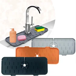 Kitchen Silicone Faucet Absorbent Mat Sink Splash Catcher Countertop Protector Mat Draining Pad for Bathroom Kitchen Gadgets