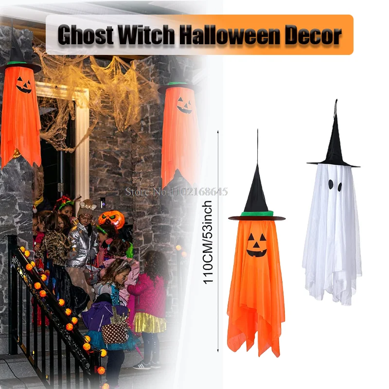 Halloween Hanging Pumpkin Decorations Outdoor Ghost Witch Decor ...