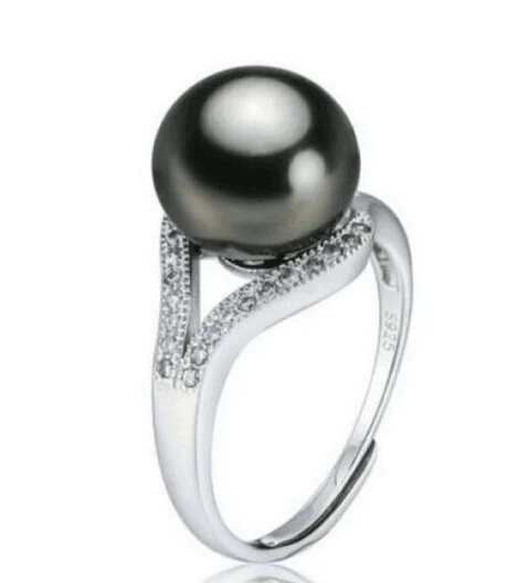 Anello Di Perle Nere Originali Di Tahiti Enormi Da 11Mm