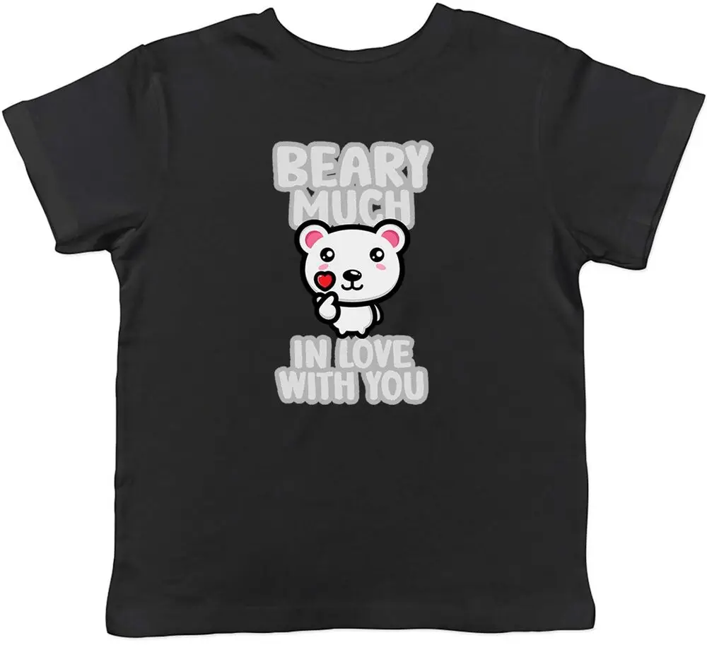 

Детская футболка Beary значительно влюбленная с вами, подарок для мальчиков и девочек, летняя футболка из 100% хлопка высокого качества с короткими рукавами