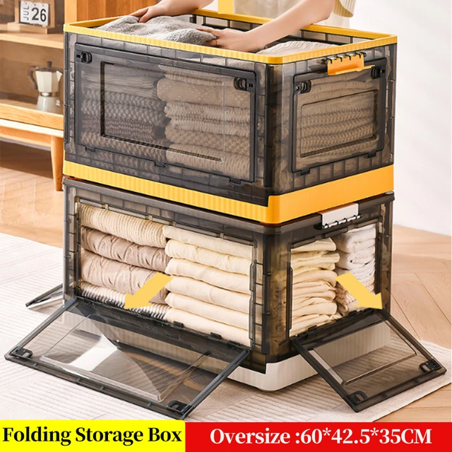 Oversize Folding Storage Bins with Lids - Collapsible Storage Bins