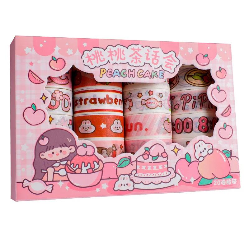 20Rolls/Box Kawaii Washi Tape Set Cartoon Hand Account Decorative