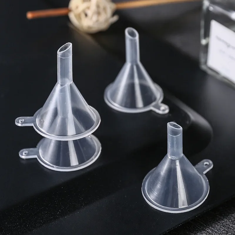 Plastic Filter Funnel 10PCS Mini Clear Funnel Small Mouth Liquid Oil Funnel Plastic Laboratory Supplies Tool School Experimental Supplies