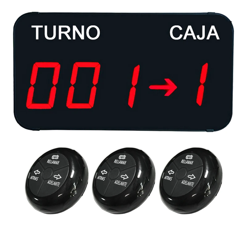 Wireless Queue Calling System Turn O Matic TURNO 3-Digit Display Screen with Next Control Button for Bubble Tea Cafe Restaurant